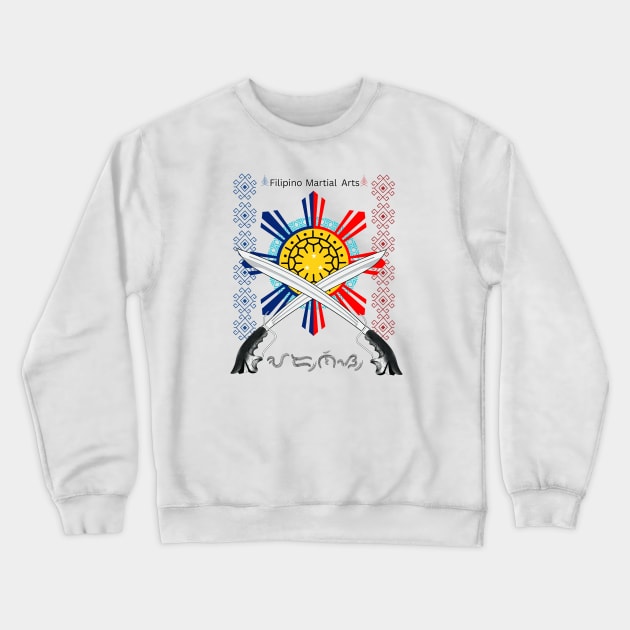 Filipino Martial Arts (FMA) / Baybayin word Arnis Crewneck Sweatshirt by Pirma Pinas